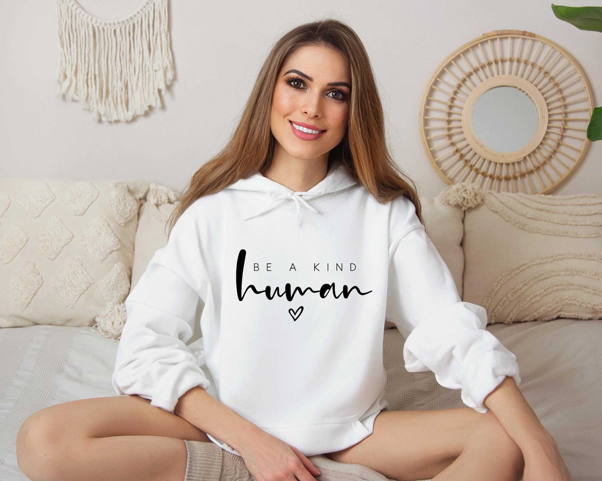 Be Kind Hoodie | Unisex Motivational Graphic Pullover Sweatshirt | Cotton Blend Kindness Apparel