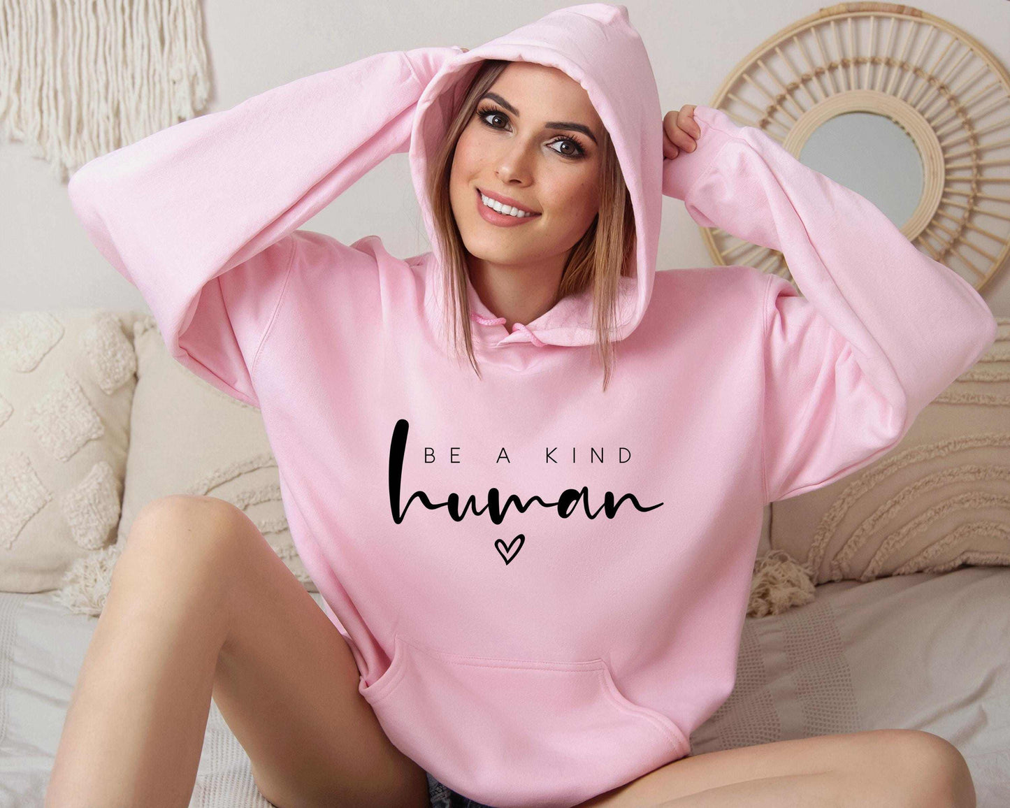 Be Kind Hoodie | Unisex Motivational Graphic Pullover Sweatshirt | Cotton Blend Kindness Apparel