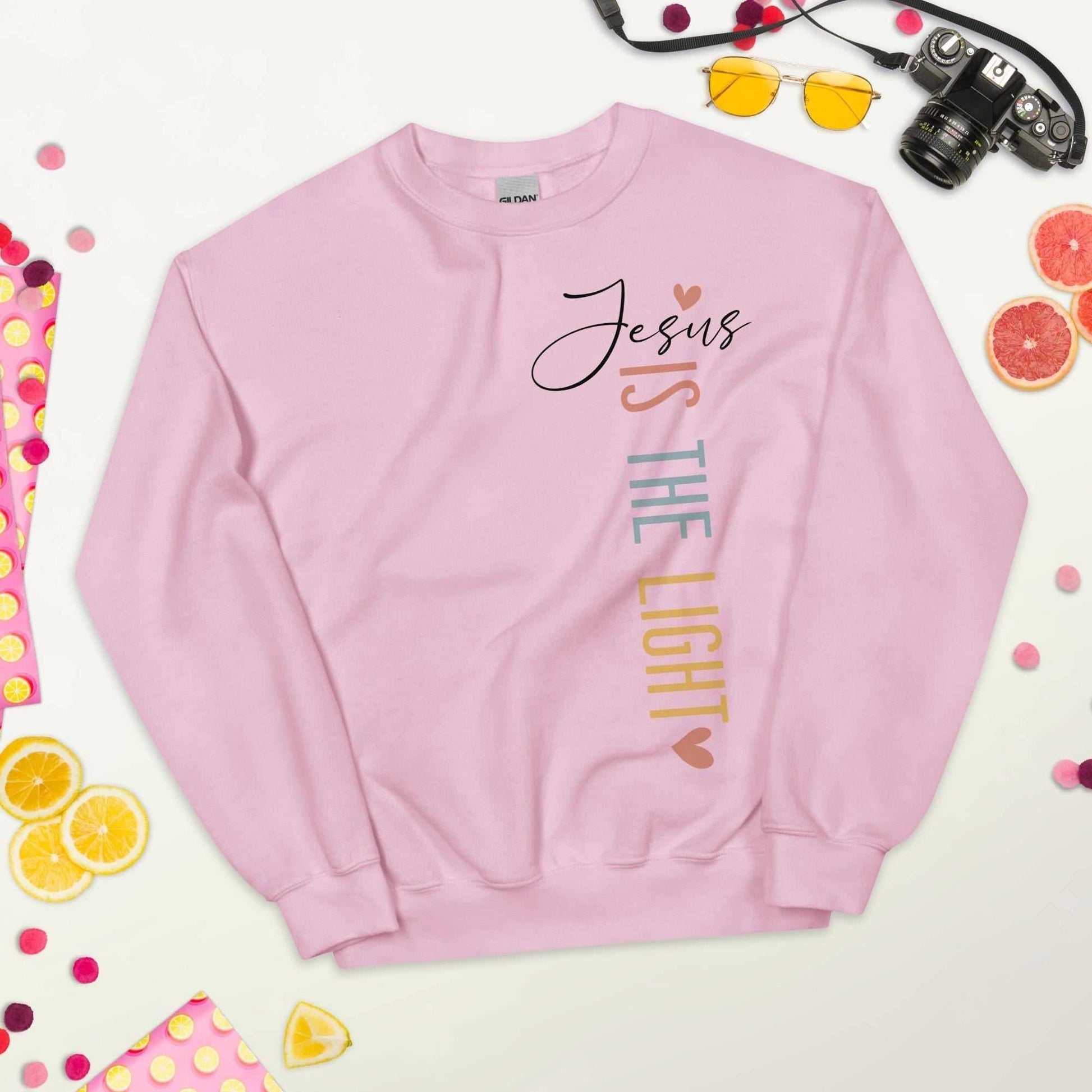 Jesus Is the Light Sweatshirt | Classic Fit Christian Sweatshirt | Faith Based Apparel | Christian Gift