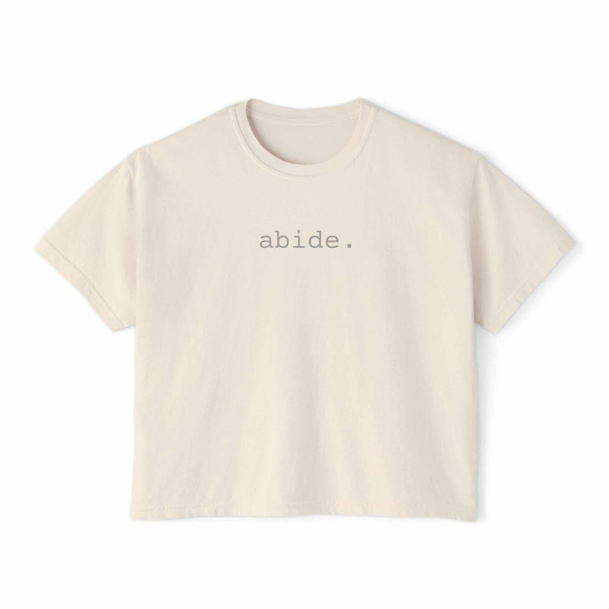 Abide Women's Tee | Vintage-Dye Boxy Christian T-Shirt