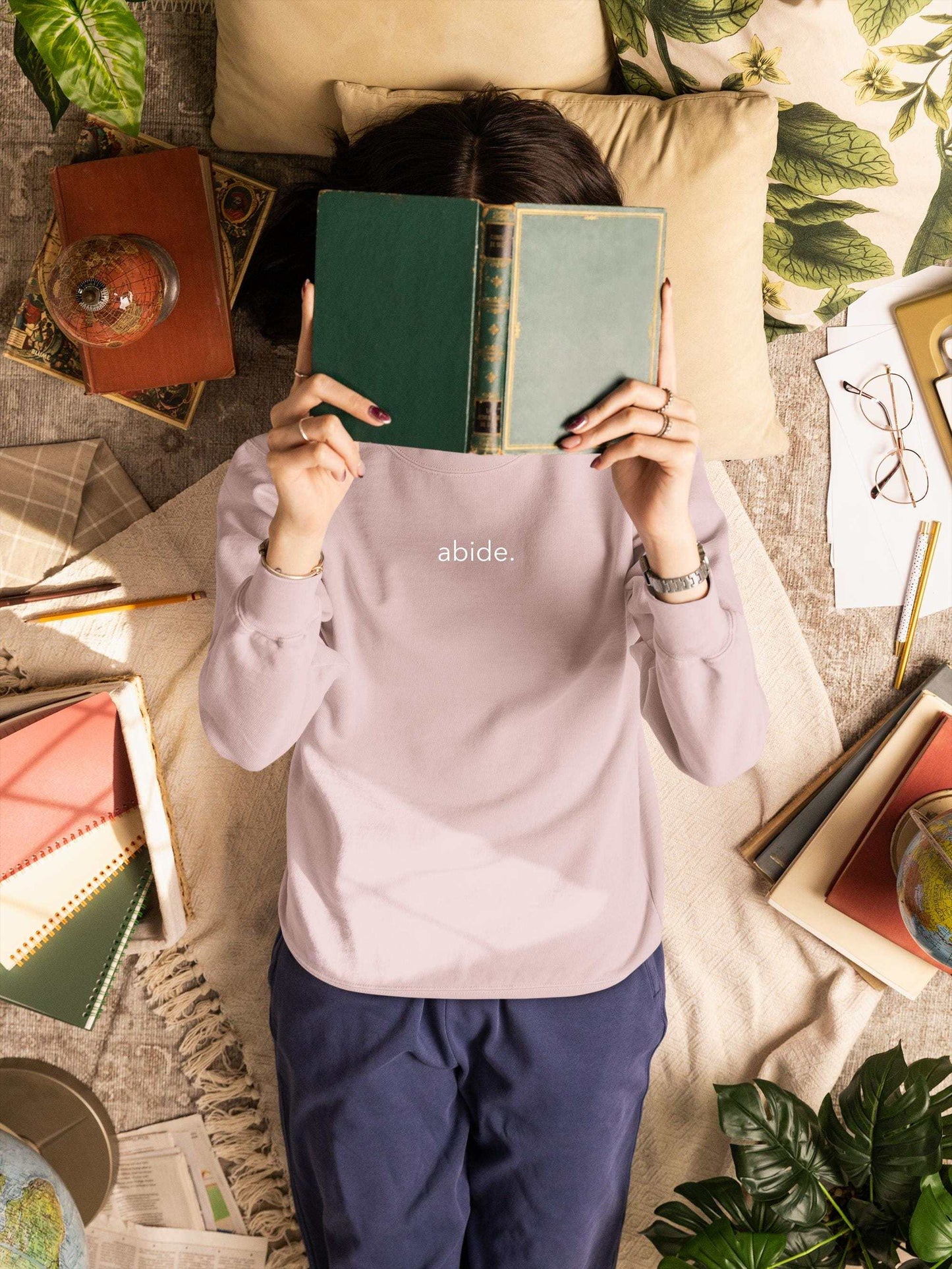 Abide Faith Sweatshirt – Christian Unisex Pullover, Inspirational Gospel Sweater, Religious Gift for Men & Women