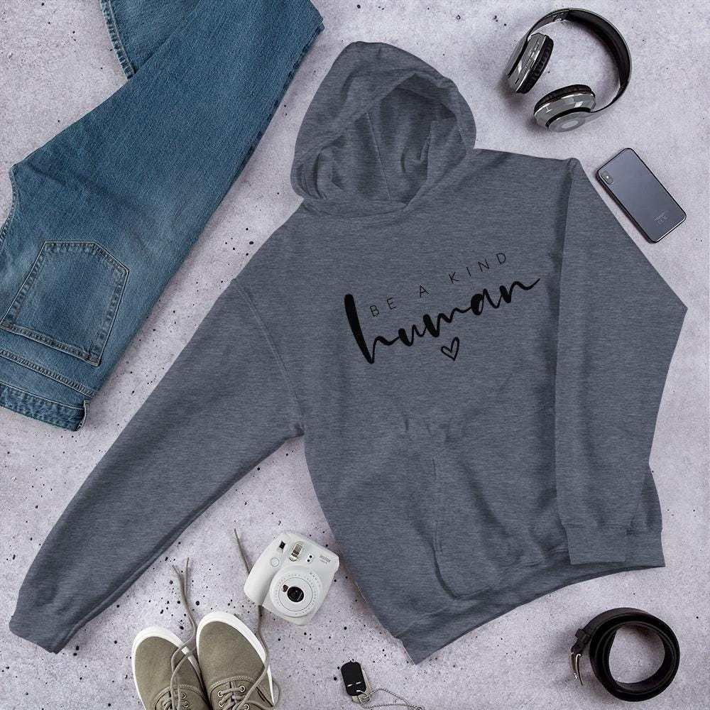 Be Kind Hoodie | Unisex Motivational Graphic Pullover Sweatshirt | Cotton Blend Kindness Apparel