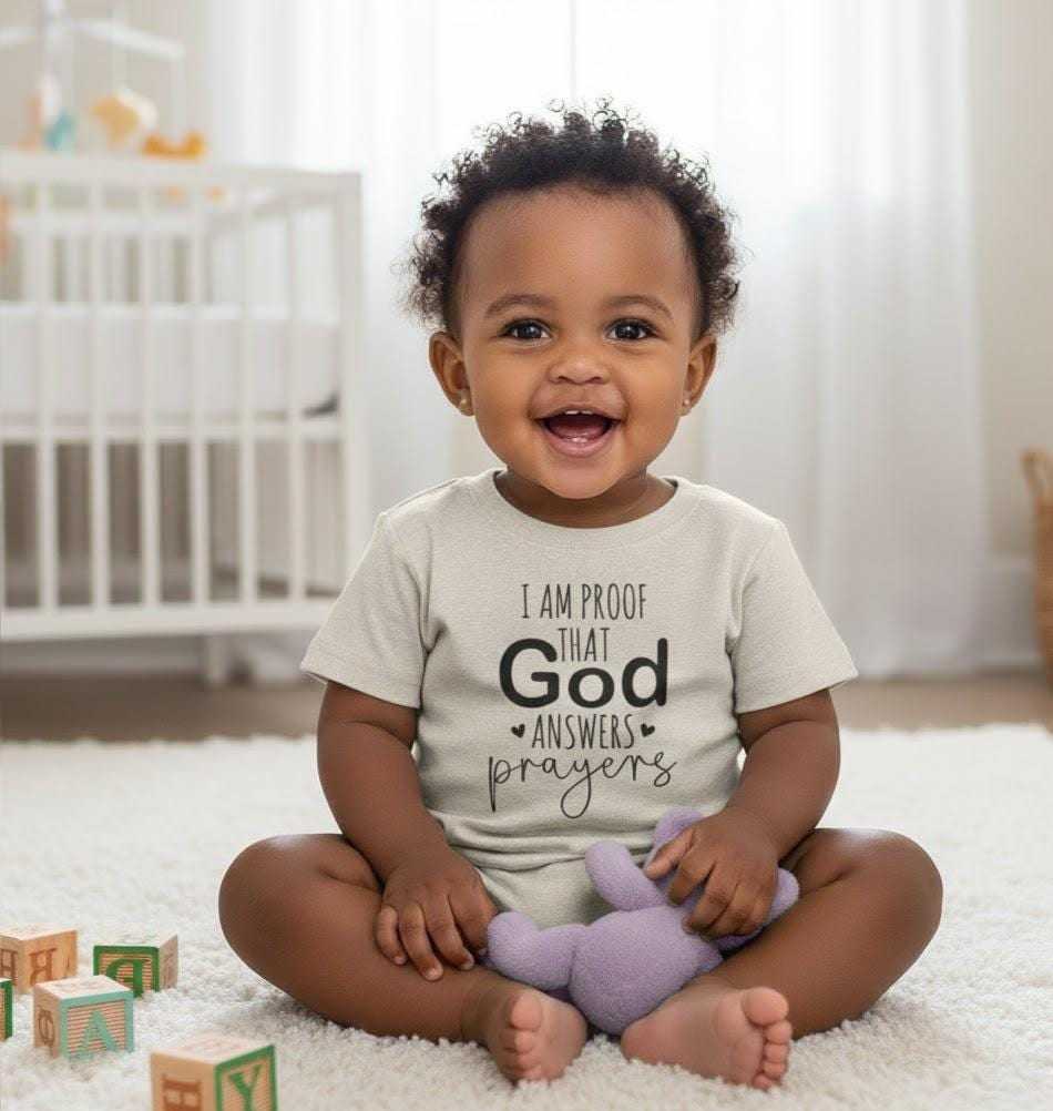 Answered Prayer Baby Tee, Christian Infant Shirt