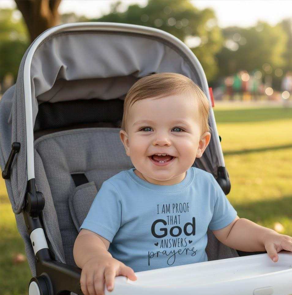 Answered Prayer Baby Tee, Christian Infant Shirt