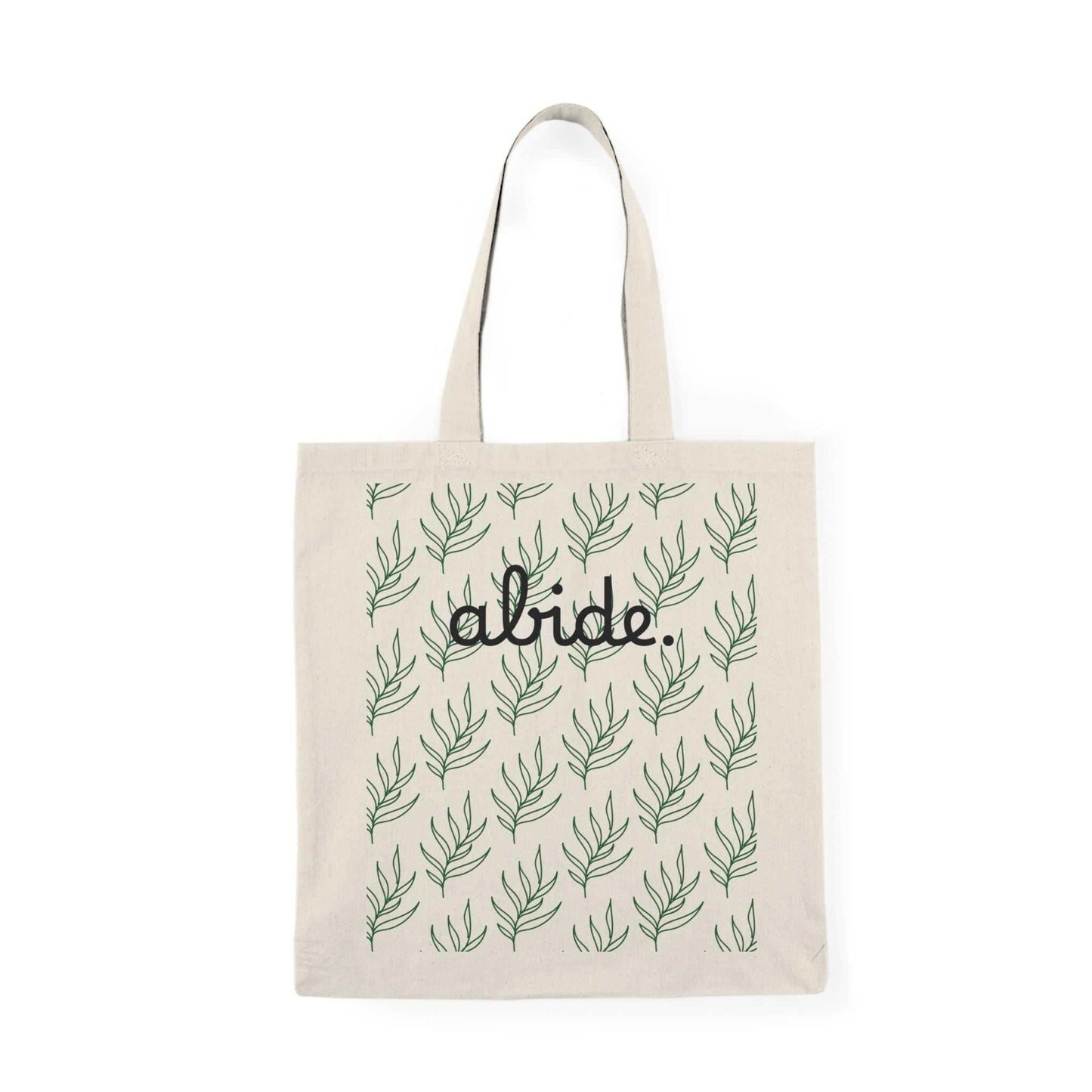Floral Abide Cotton Canvas Tote Bag – Christian Gift