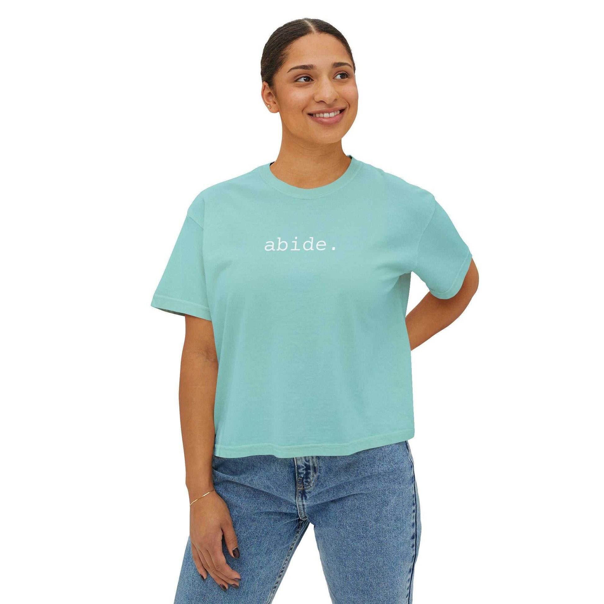Abide Women Tee Vintage Dye Boxy Christian T-Shirt