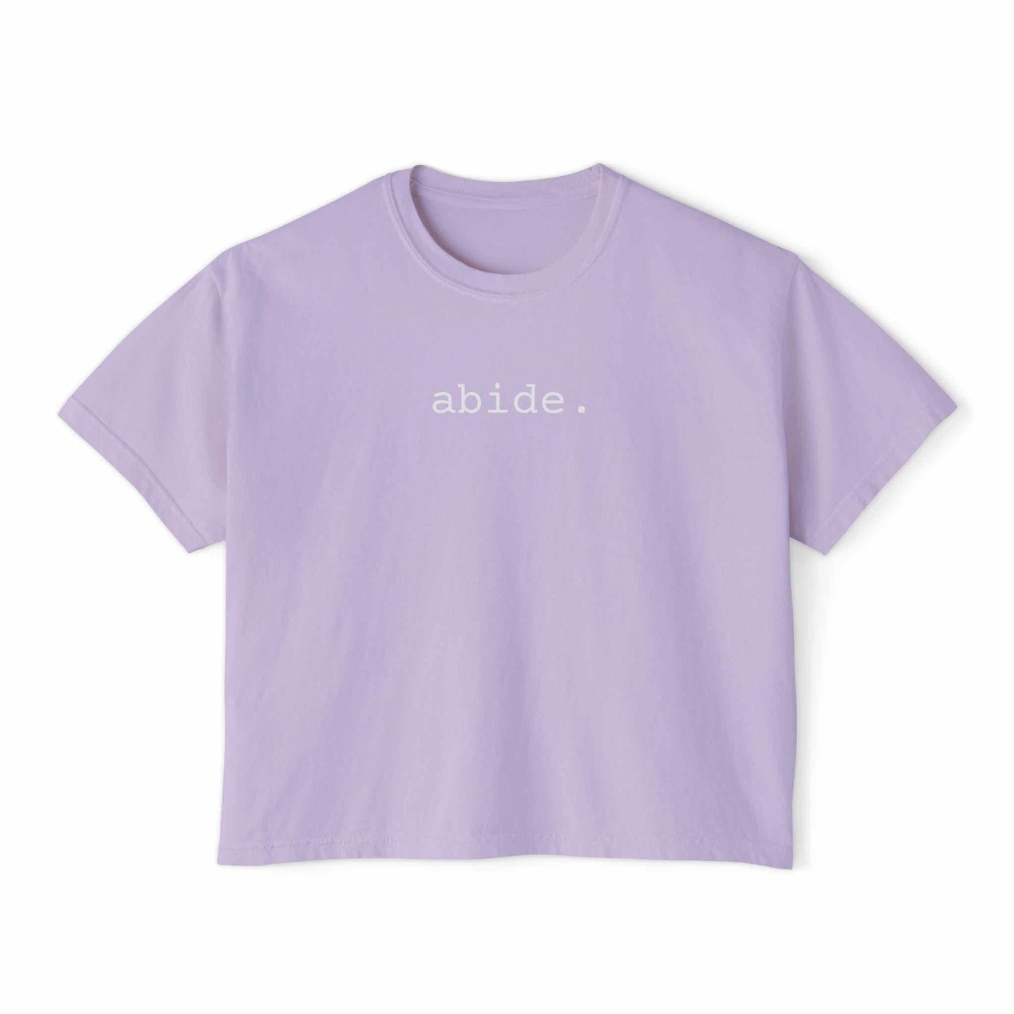 Abide Women's Tee | Vintage-Dye Boxy Christian T-Shirt