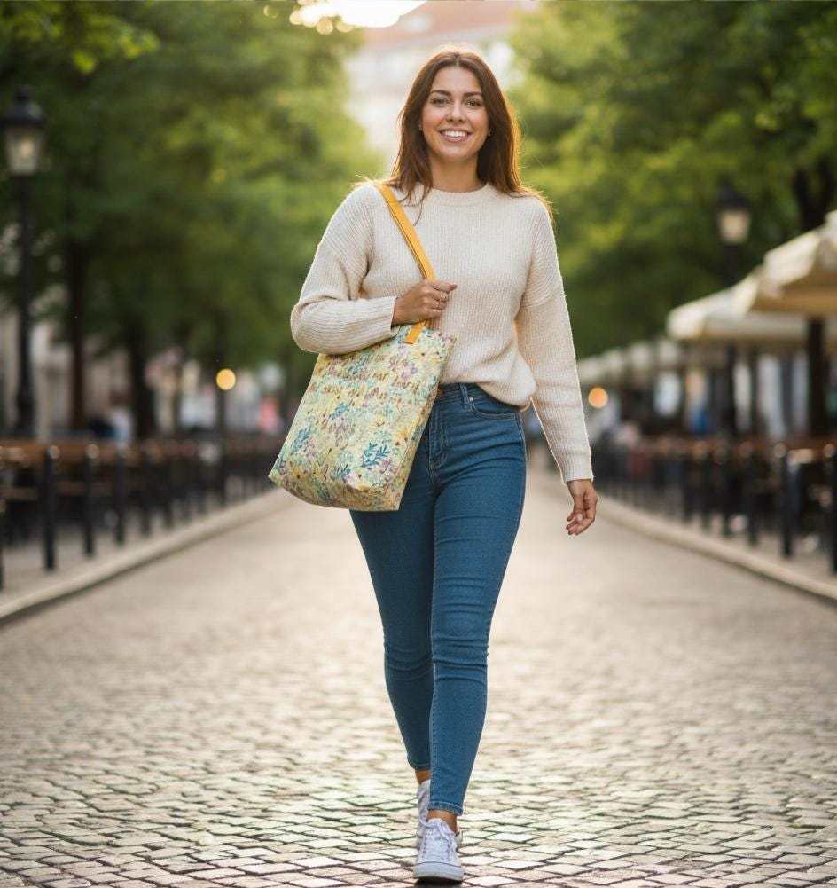 Floral Scripture Tote Bag, Christian Canvas Gift