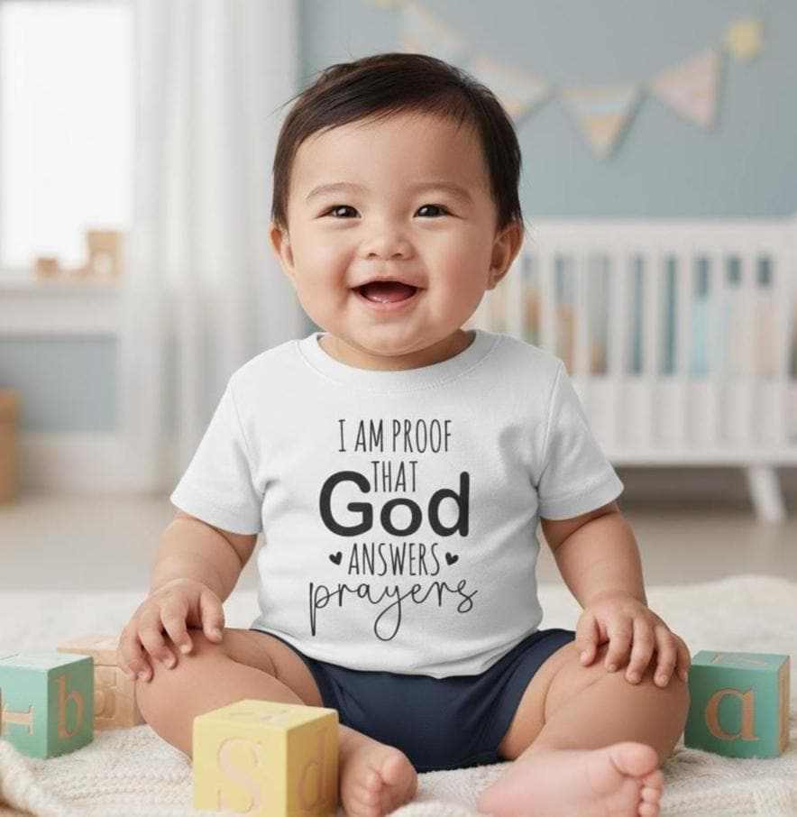 Answered Prayer Baby Tee, Christian Infant Shirt