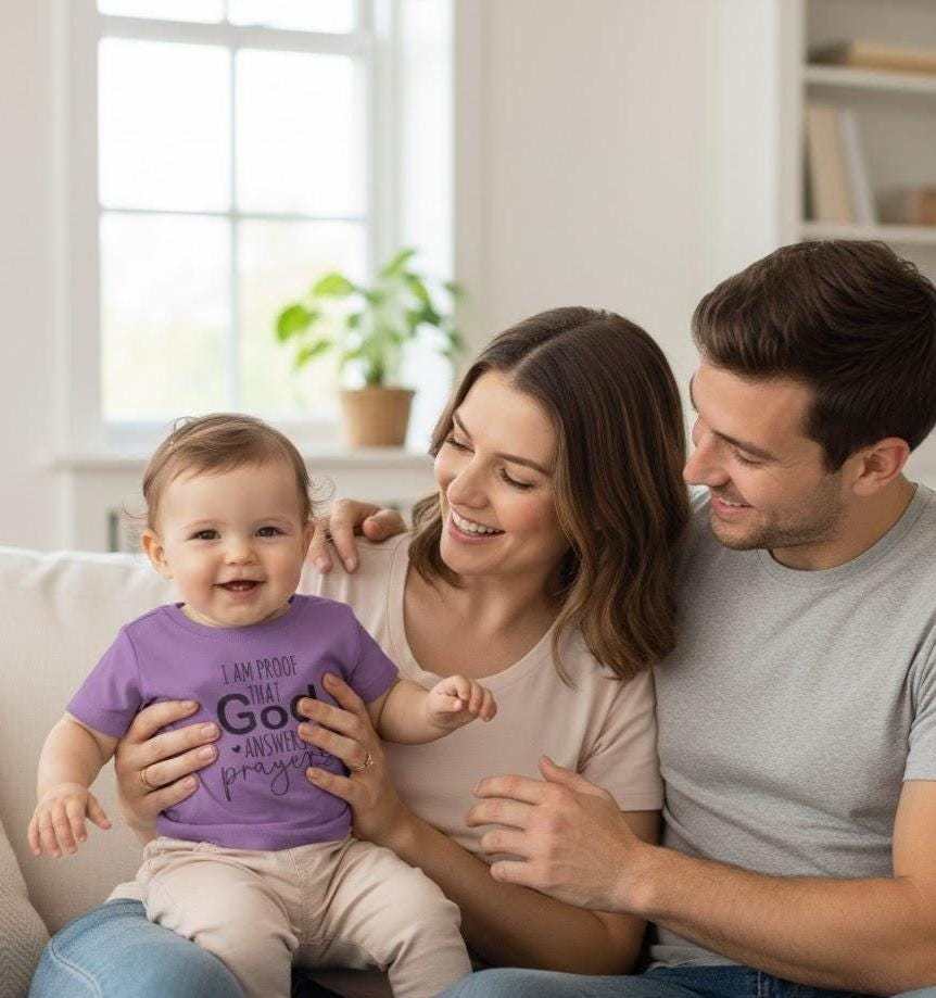 Answered Prayer Baby Tee, Christian Infant Shirt