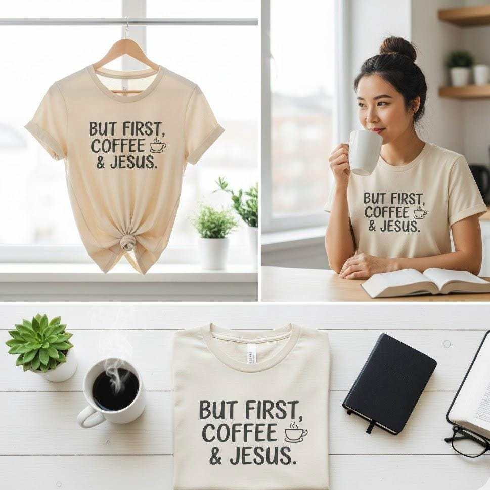 Coffee and Jesus T-Shirt • Christian Faith Graphic Tee