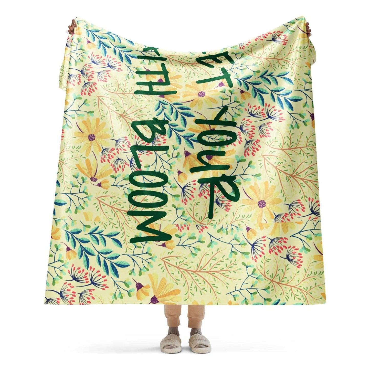 Let Your Faith Bloom Blanket | Floral Christian Sherpa Throw | Inspirational Bible Verse Gift for Her | Religious Home Decor | Cozy Faith