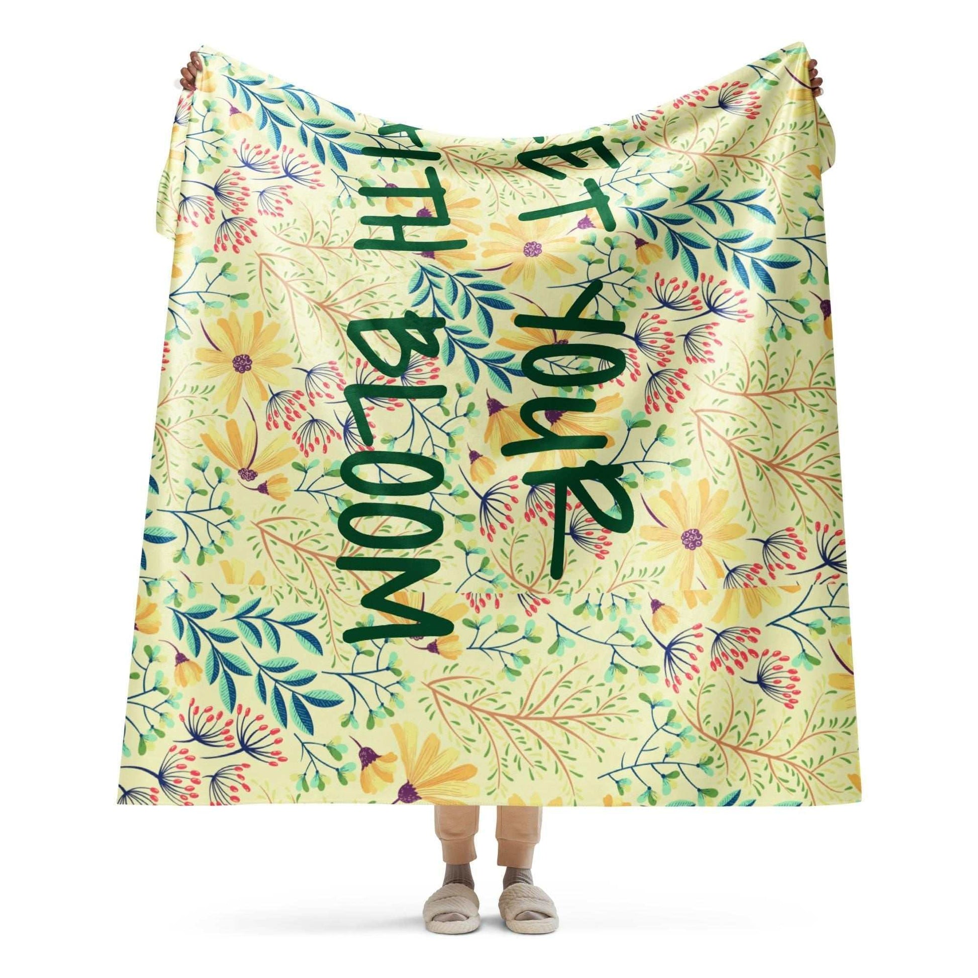 Let Your Faith Bloom Blanket | Floral Christian Sherpa Throw | Inspirational Bible Verse Gift for Her | Religious Home Decor | Cozy Faith