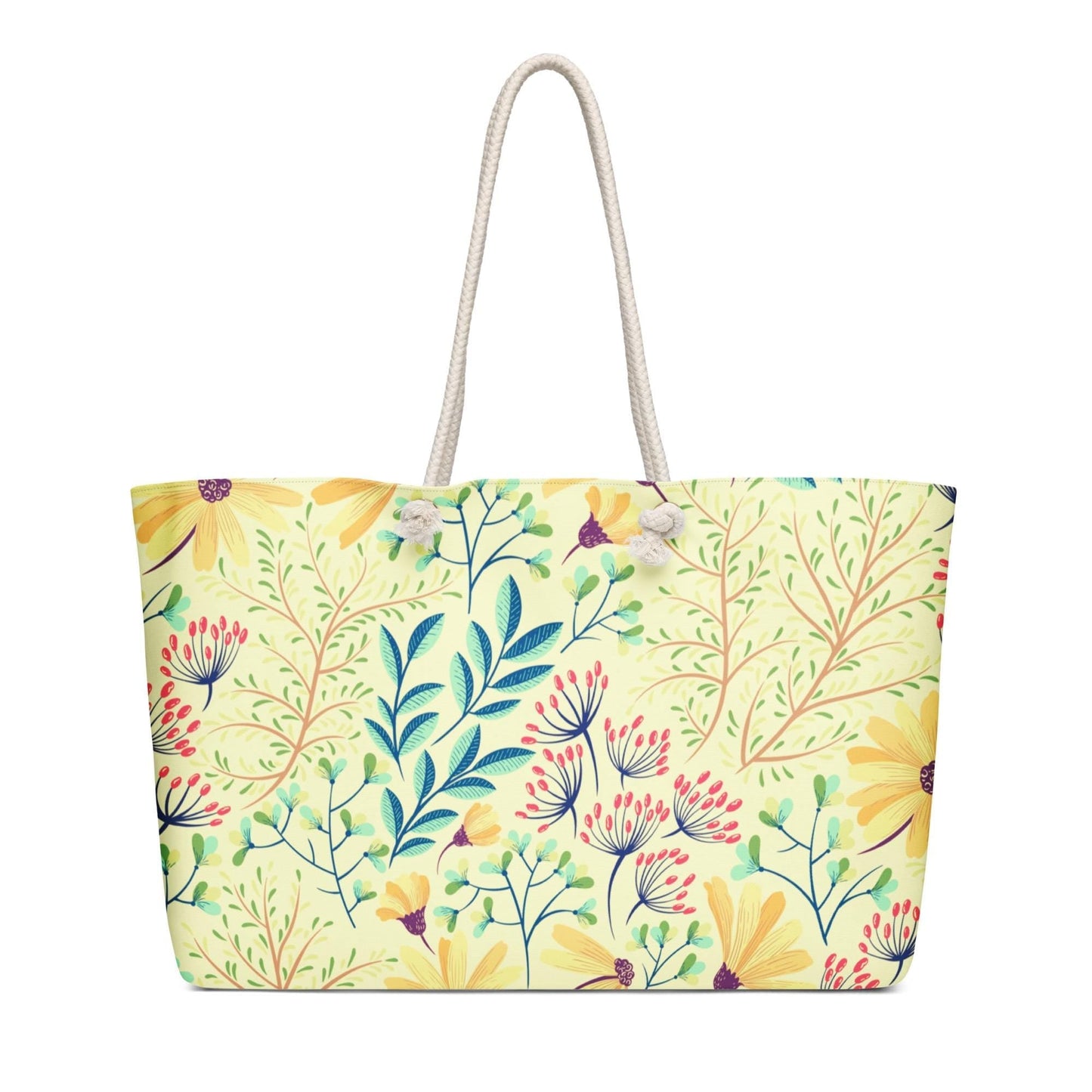 Oversized Floral Weekender Bag | Large Travel Duffle Bag | Botanical Carry-on Tote | Cottagecore Boho Vacation Luggage | Aesthetic Gym Bag