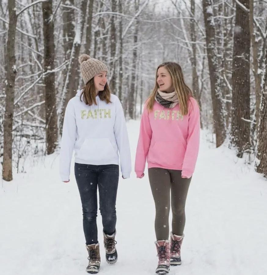 Faith Floral Hoodie, Christian Women's Sweatshirt, Religious Apparel Gift, Scripture Inspired Top