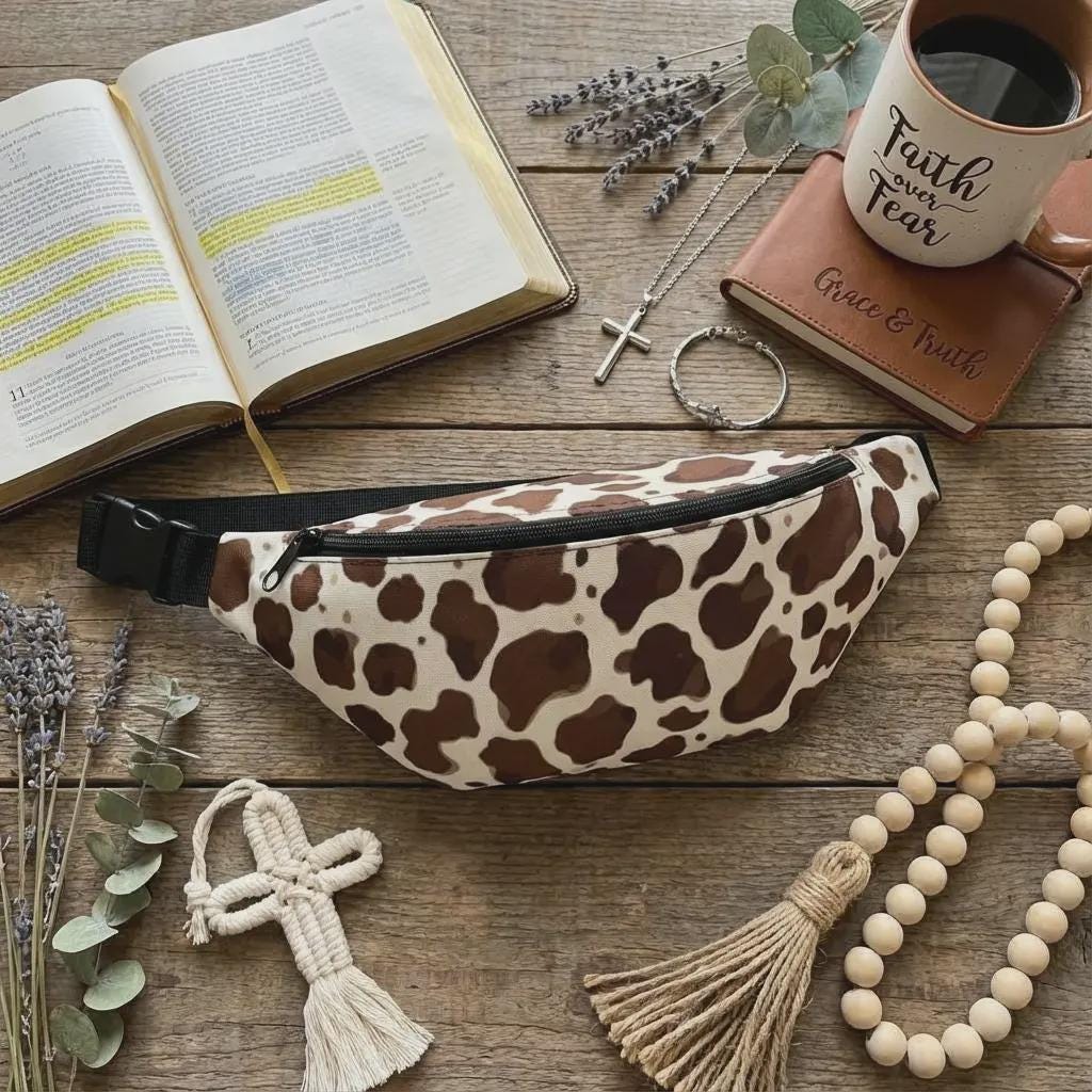Cow Print Fanny Pack | Western Belt Bag