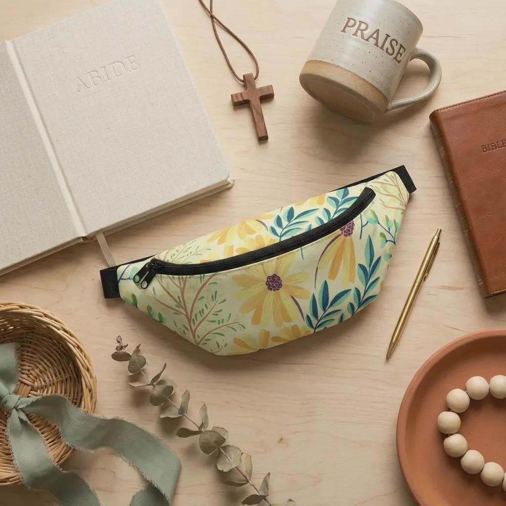 Floral Fanny Pack | Boho Wildflower Waist Belt Bag
