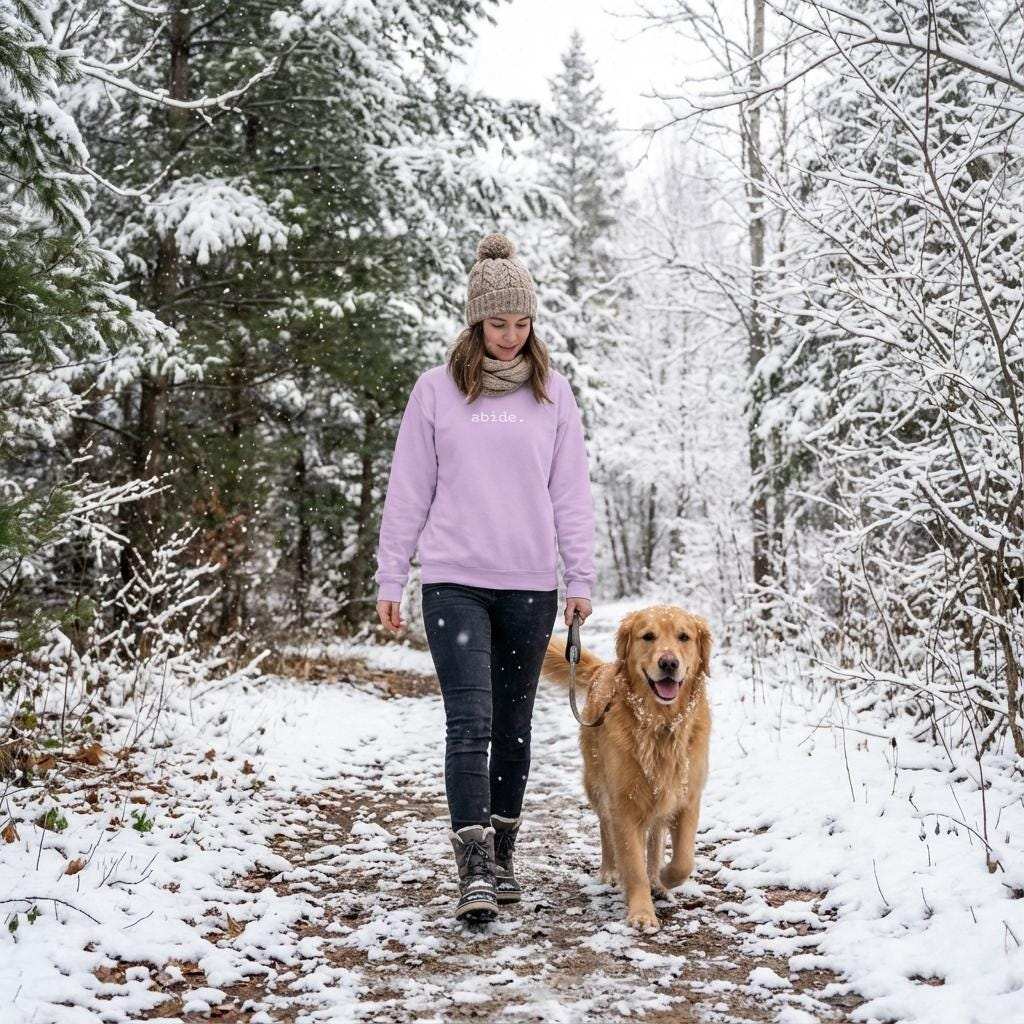 Abide Faith Sweatshirt – Christian Unisex Pullover, Inspirational Gospel Sweater, Religious Gift for Men & Women