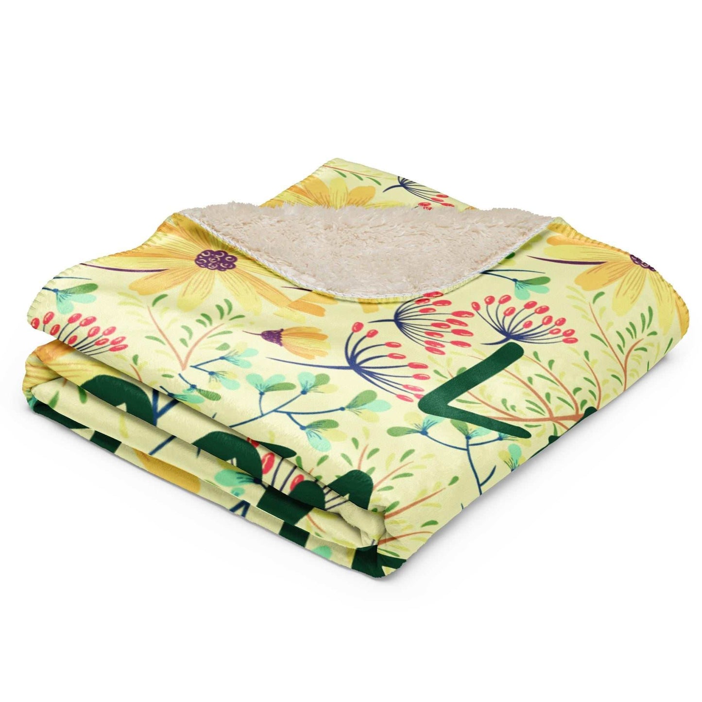 Let Your Faith Bloom Blanket | Floral Christian Sherpa Throw | Inspirational Bible Verse Gift for Her | Religious Home Decor | Cozy Faith