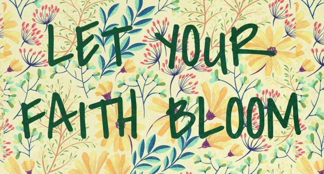 Let Your Faith Bloom Blanket | Floral Christian Sherpa Throw | Inspirational Bible Verse Gift for Her | Religious Home Decor | Cozy Faith