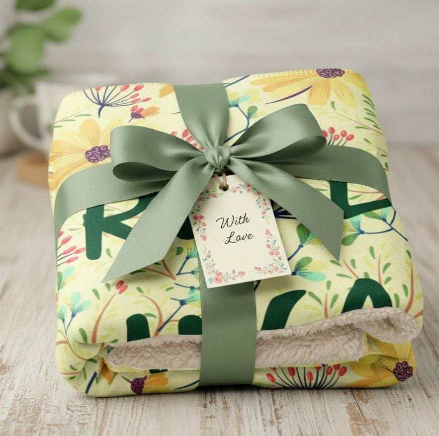 Floral Christian Sherpa Throw Blanket | Inspirational Gift