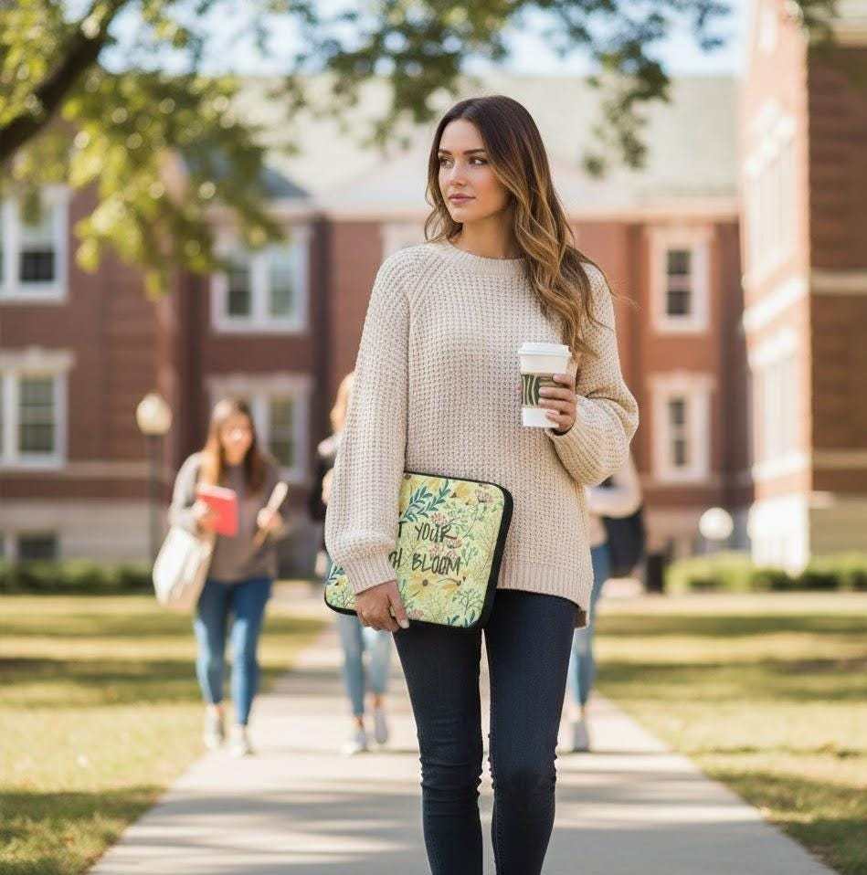 Floral Laptop Sleeve | Christian Bible Verse Tech Gift