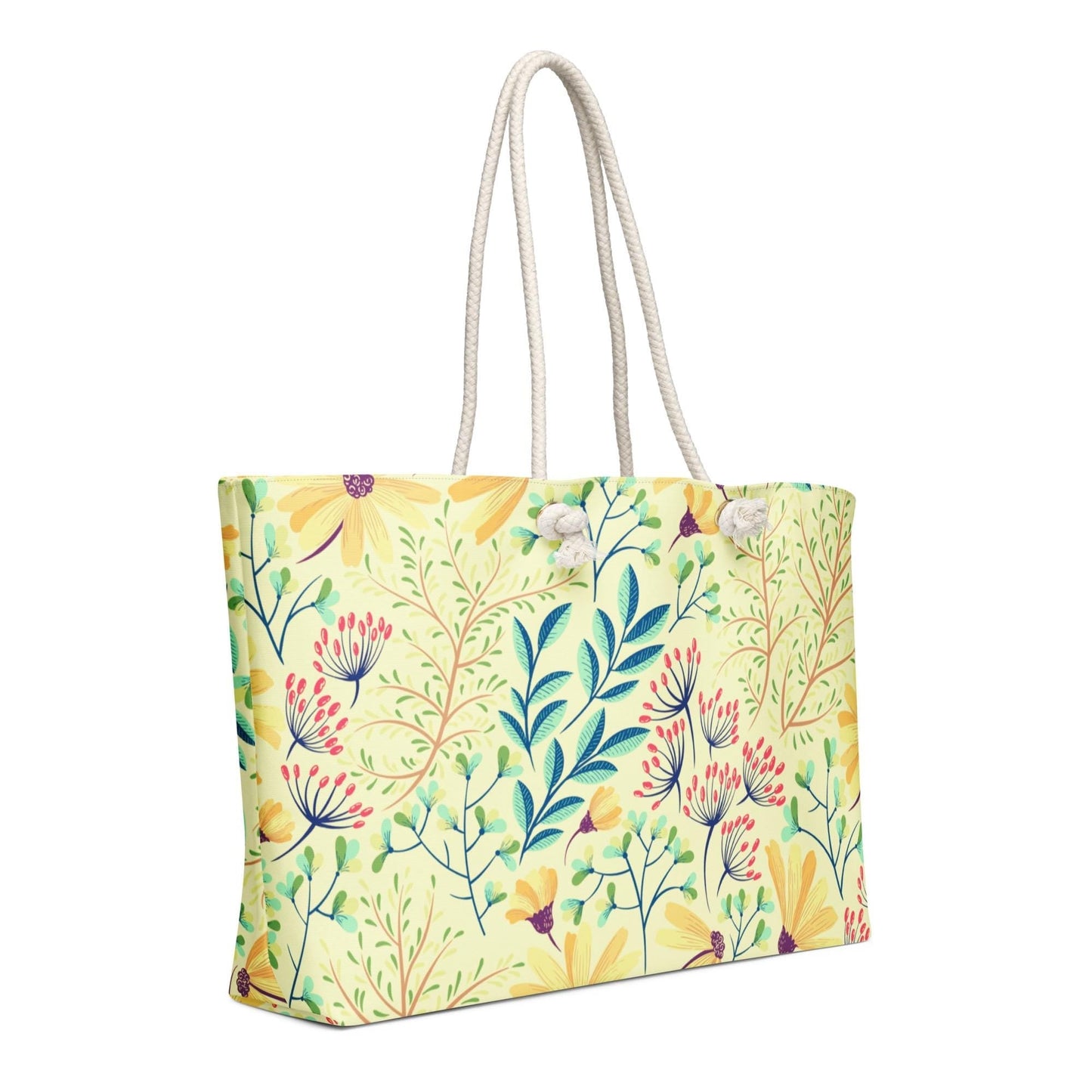 Oversized Floral Weekender Bag | Large Travel Duffle Bag | Botanical Carry-on Tote | Cottagecore Boho Vacation Luggage | Aesthetic Gym Bag