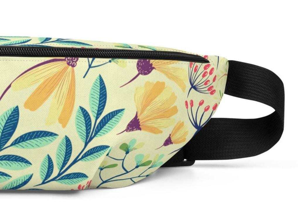 Floral Fanny Pack | Boho Waist Bag | Botanical Hip Bag | Aesthetic Belt Bag | Cute Festival Accessory | Designer Travel Pouch
