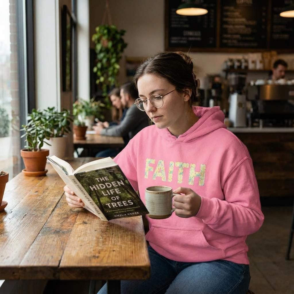 Faith Floral Hoodie, Christian Women's Sweatshirt, Religious Apparel Gift, Scripture Inspired Top