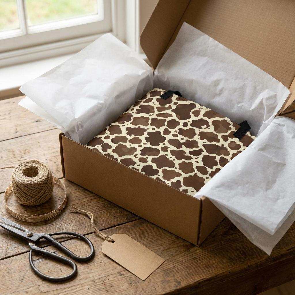 Brown Cow Print Tote