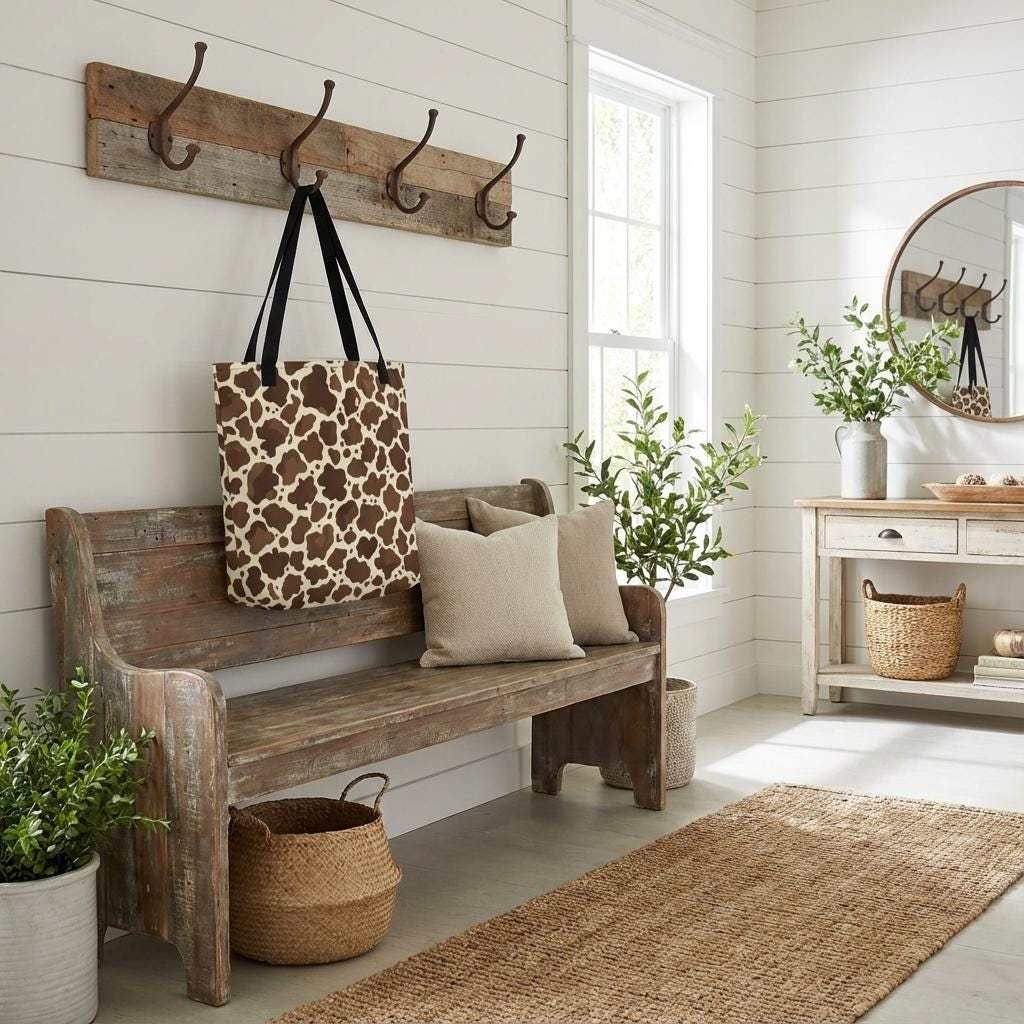 Brown Cow Print Tote