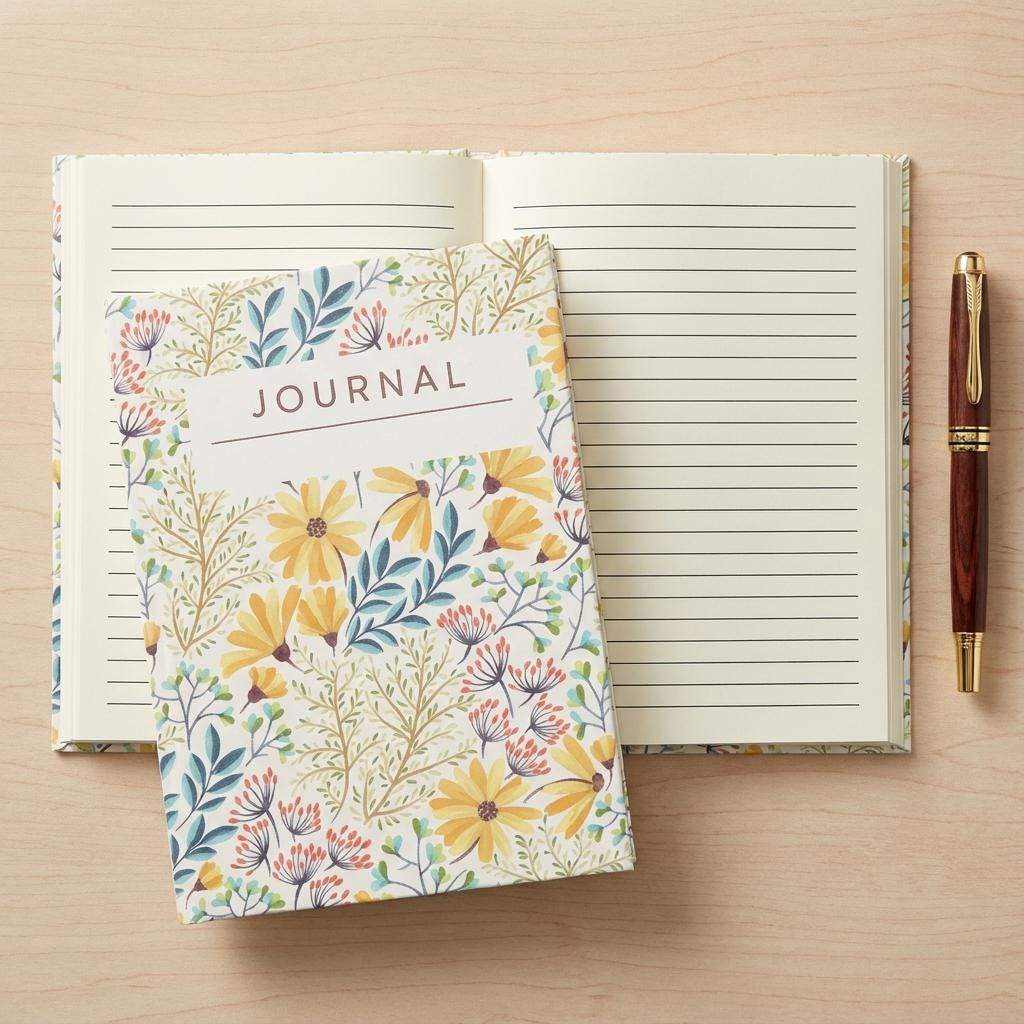 Floral Hardcover Lined Journal