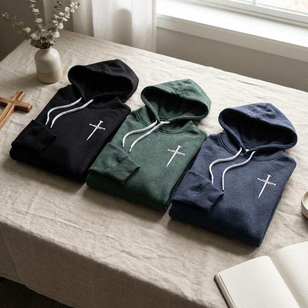 Christian Hoodie God's Got My Back Sweatshirt, Faith Based Cotton Blend Pullover, Religious Gift