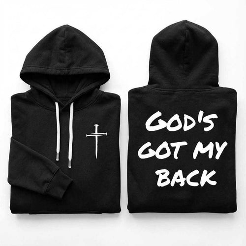 Gods Got My Back Hoodie – Faith-Inspired Christian Sweatshirt (Unisex)