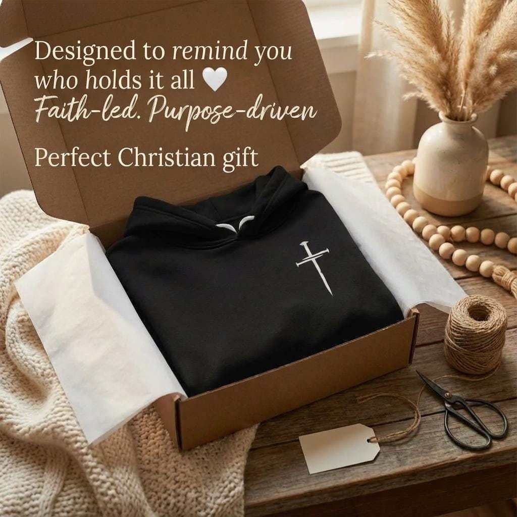 Christian Hoodie God's Got My Back Sweatshirt, Faith Based Cotton Blend Pullover, Religious Gift